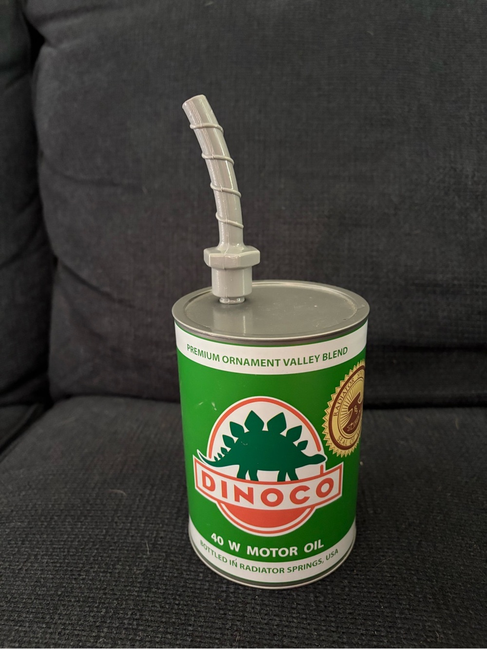 Disney Parks Dinoco Green and Gray Motor Oil Can Decorative Cup